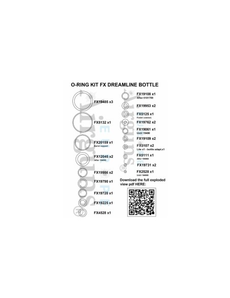 O-ring Kit Fx Dreamline Bottle