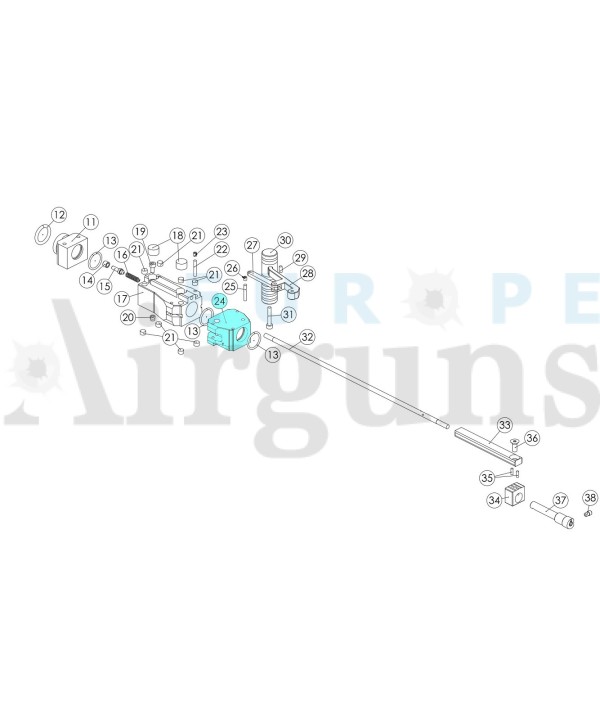 Bloque central trasero Impact FX10300 EuropeAirguns Official Store